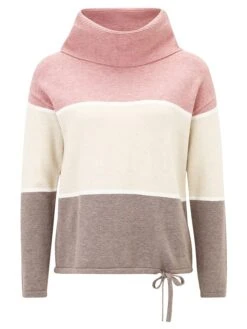 Betty Barclay Pullover In Rosa/ Creme/ Grau