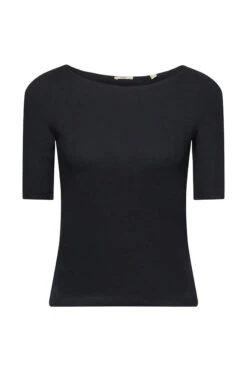 ESPRIT Pointelle-T-Shirt In Gerippter Optik Black