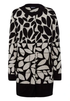 Strick-Longjacke METROPOLIS MIX In Ecru-Schwarz