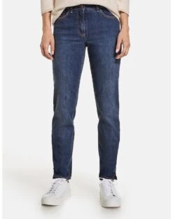 Gerry Weber Hose Jeans Verkürzt In Dark Blue Denim Mit Use