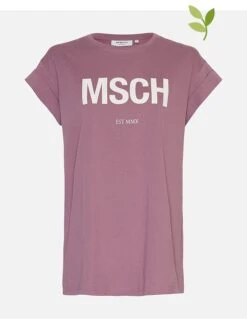 MOSS COPENHAGEN Shirt "Iva Organic" In Mauve/ Weiß