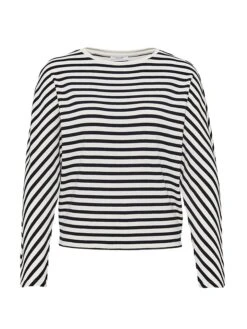 OPUS Longsleeve "Sevun" In Dunkelblau/ Weiß